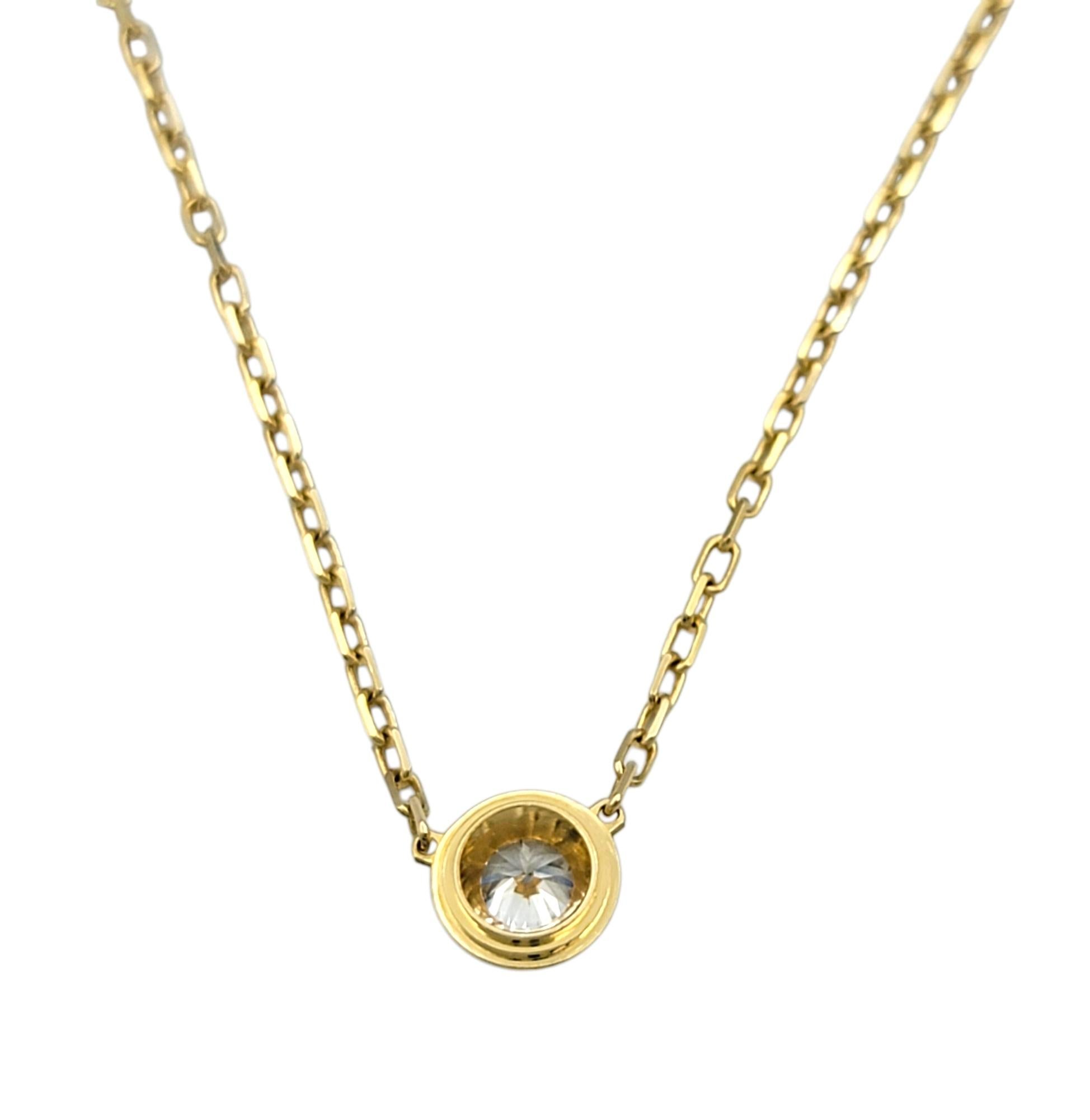 Round Cut Cartier D'Amour Diamond Solitaire Pendant Necklace Large Model in 18 Karat Gold