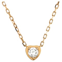 Cartier D'Amour Heart Pendant Necklace 18K Rose Gold with Diamond