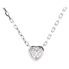 Cartier D'Amour Heart Pendant Necklace 18K White Gold with Diamond