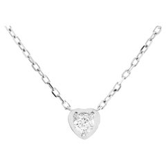 Cartier D'Amour Heart Pendant Necklace 18K White Gold with Diamond