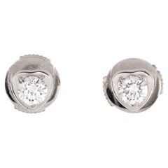 Cartier D'amour Heart Stud Earrings 18k White Gold with Diamond