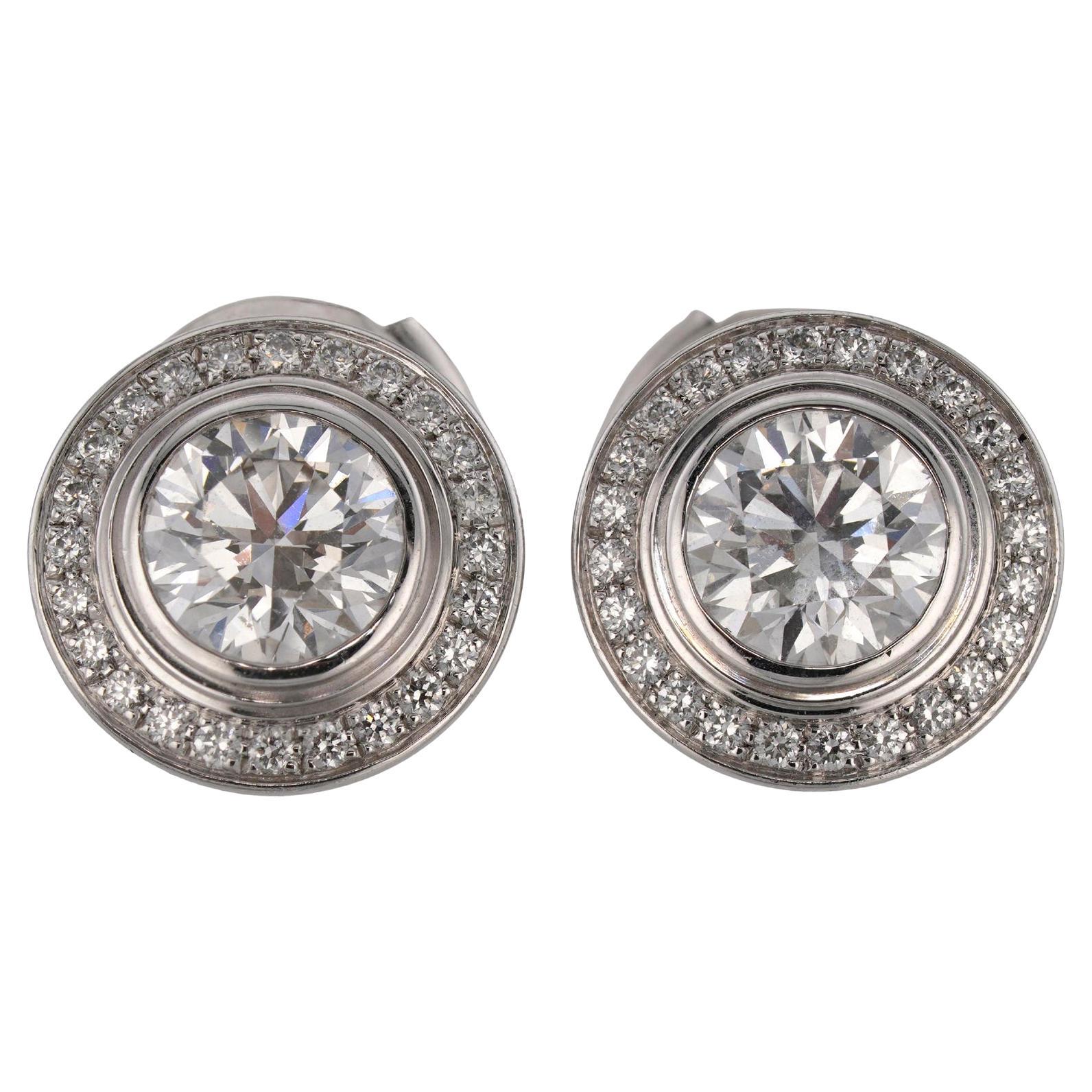 CARTIER d'Amour Pave Diamond Gold White Stud Earrings
