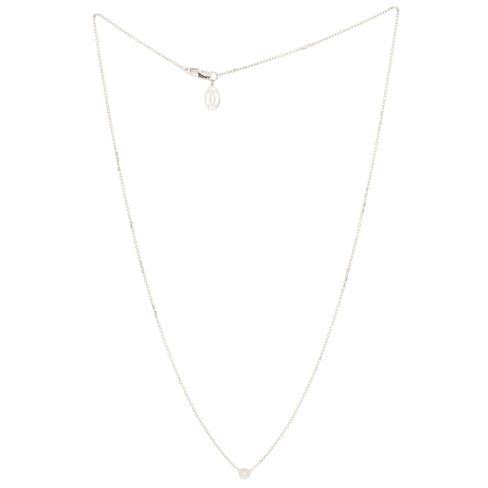 Collana Cartier D'Amour in oro bianco 18 carati e diamanti XS In condizioni buone a New York, NY