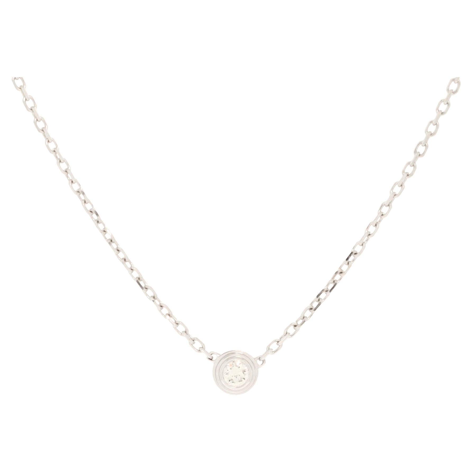 Cartier D'Amour Pendant Necklace 18K White Gold and Diamond XS