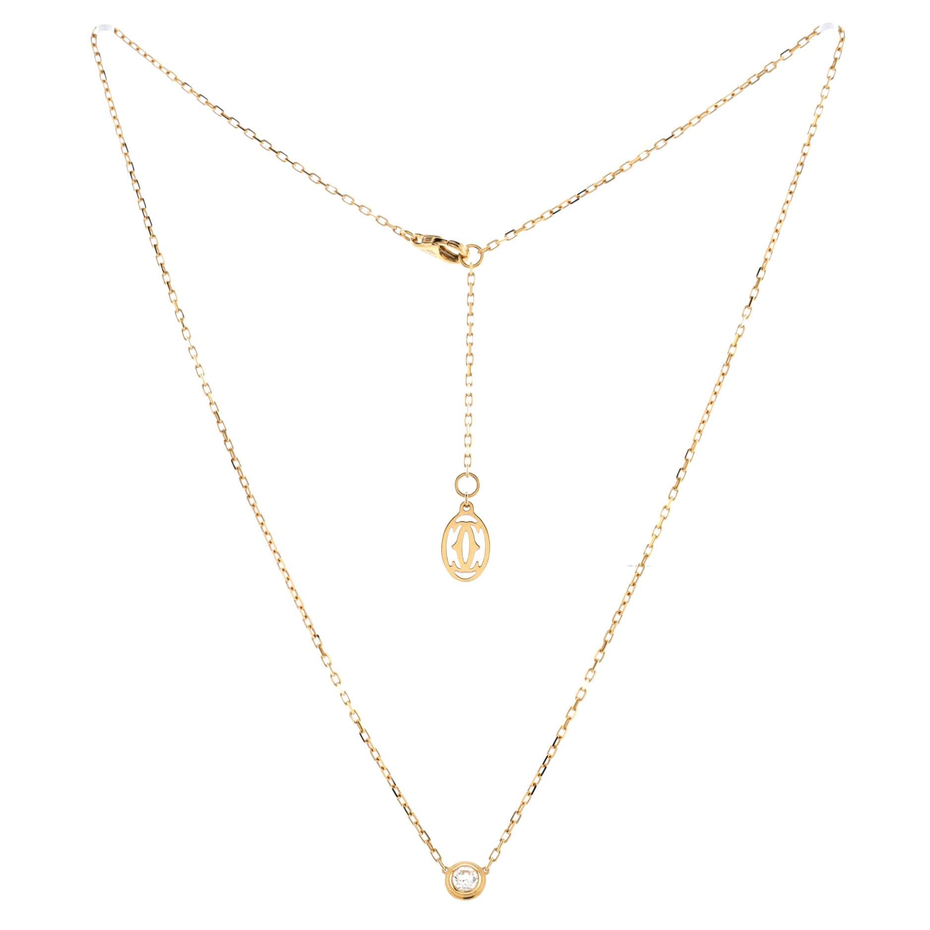 Cartier D'Amour Collana in oro giallo 18 carati con diamante grande In condizioni buone a New York, NY