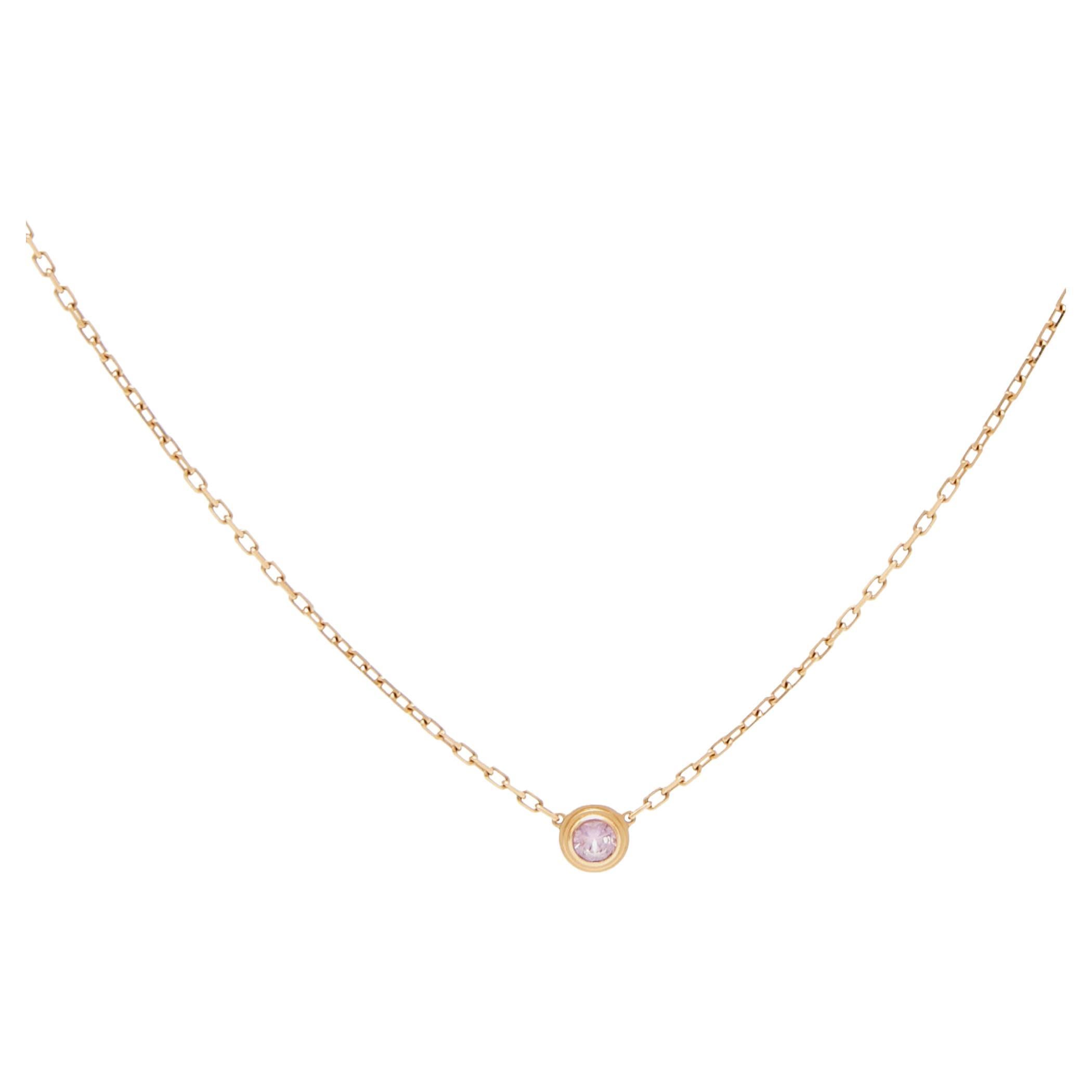 Cartier D'Amour Pink Sapphire 18k Rose Gold Necklace