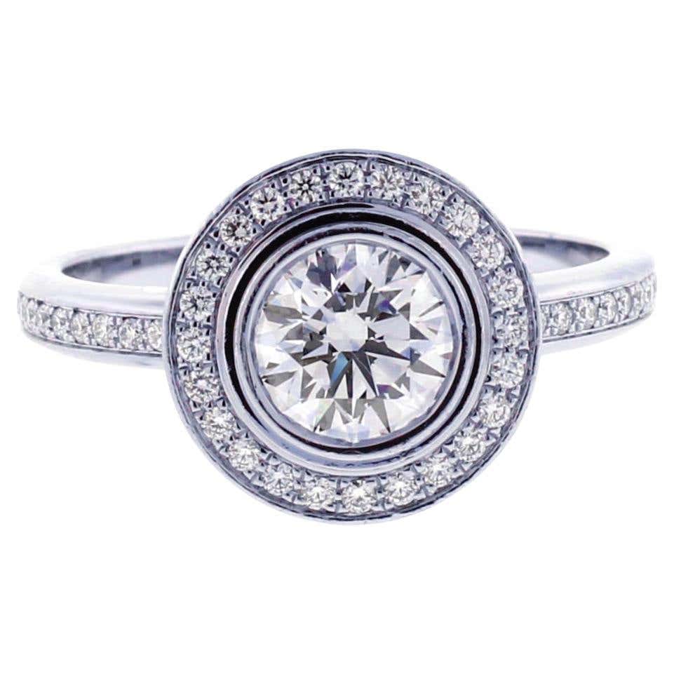 Cartier d'Amour Platinum Diamond Engagement Ring For Sale at 1stDibs
