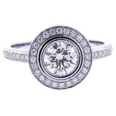 Retro Cartier d'Amour Platinum Diamond Engagement Ring