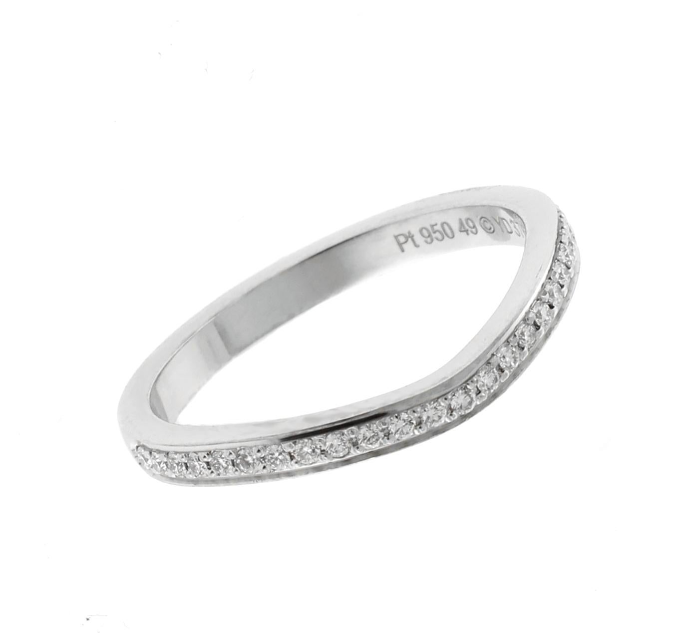 Brilliant Cut Cartier d'Amour Platinum Wedding Band For Sale