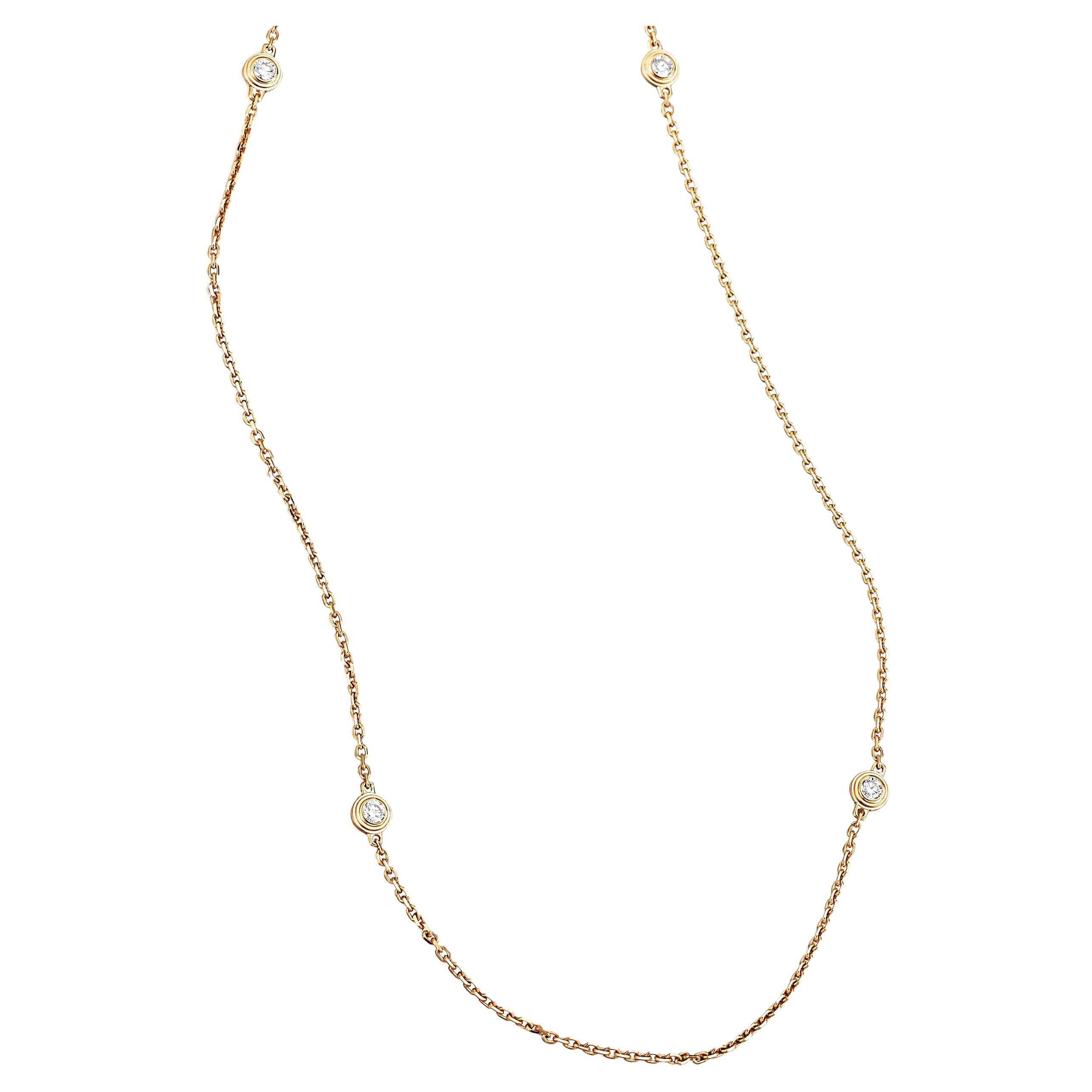 Cartier d'Amour Rose Gold Diamond Sautoir Necklace For Sale