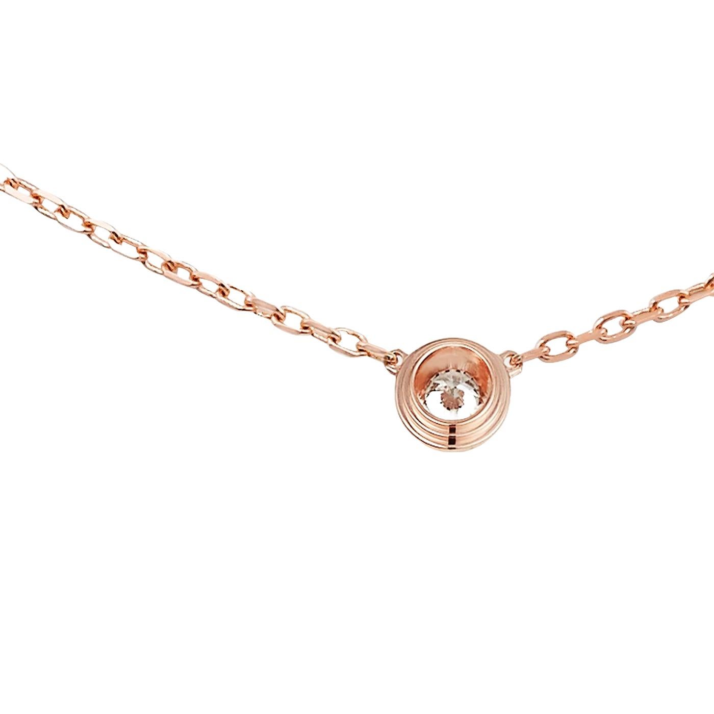 Collar con Colgante de Diamantes Cartier D'Amour Modelo Pequeño 0,09 ct Oro Rosa 18K Modernista en venta