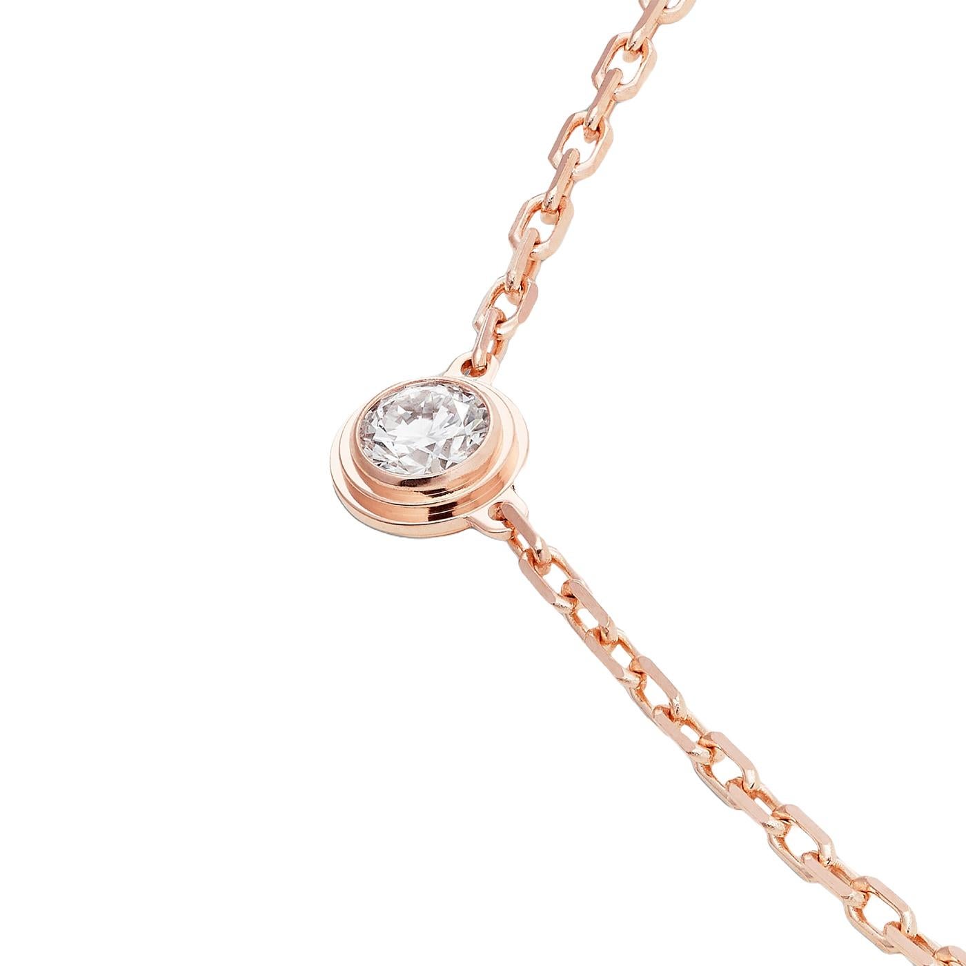 Collar con Colgante de Diamantes Cartier D'Amour Modelo Pequeño 0,09 ct Oro Rosa 18K Corte redondo en venta
