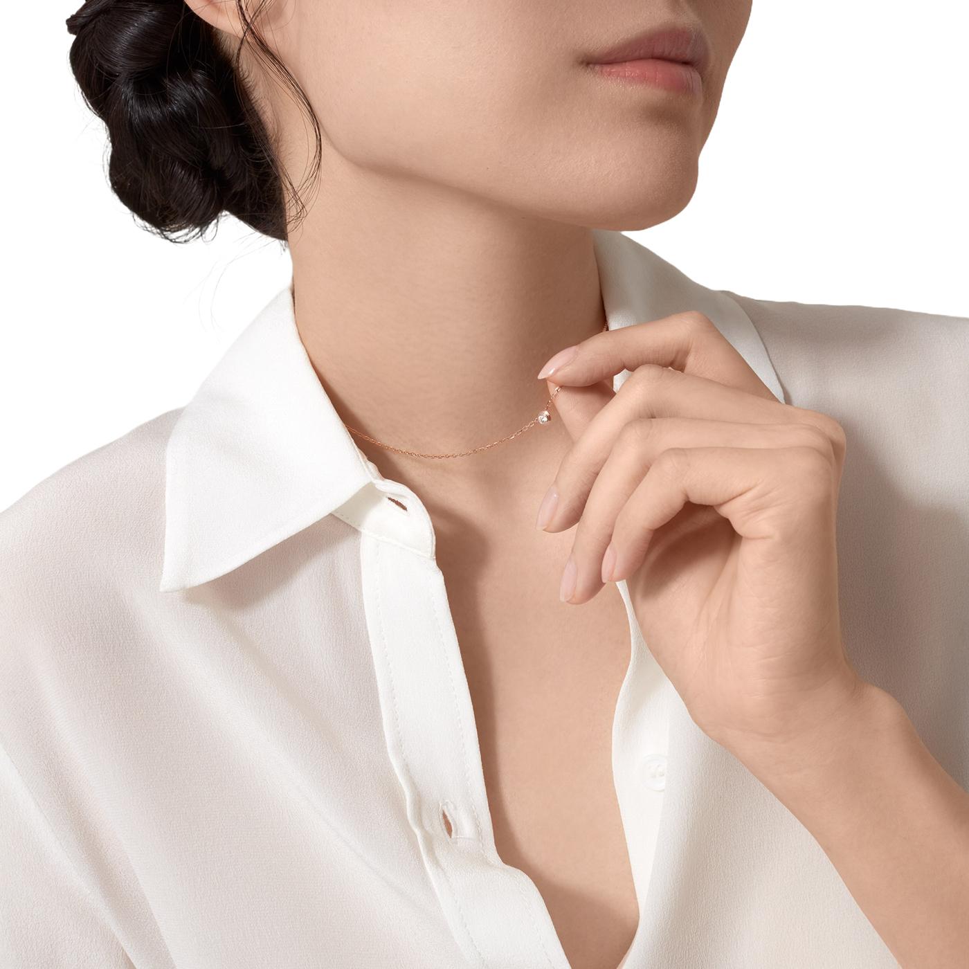 De las mujeres Collar con Colgante de Diamantes Cartier D'Amour Modelo Pequeño 0,09 ct Oro Rosa 18K en venta