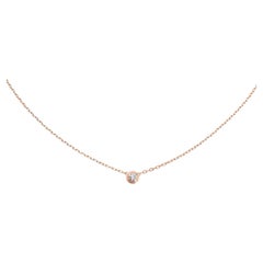 Cartier D'Amour Small Model 0.09ct Diamond Pendant Necklace 18K Rose Gold