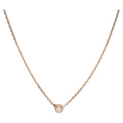 Cartier D'Amour Tiny Diamond Solitaire Pendant, 18k Yellow Gold, Length 16 Inch