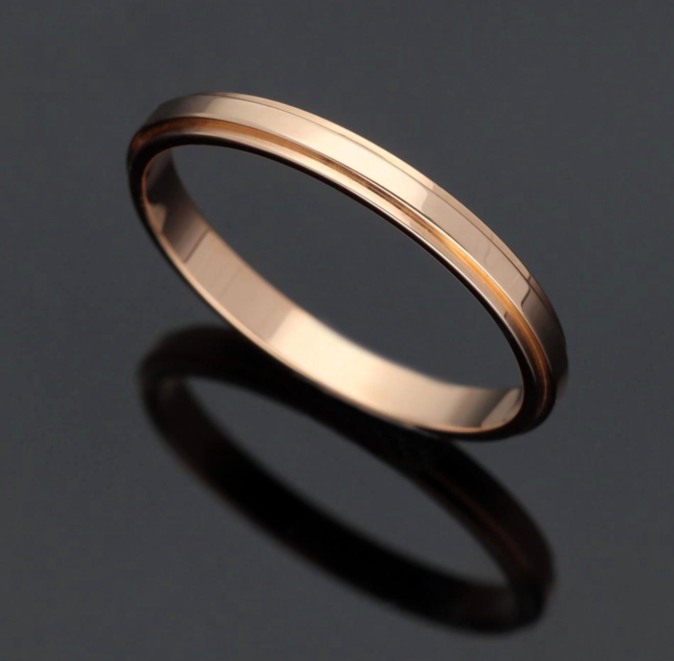 Bague de mariage Cartier d'Amour en or rose 18 carats taille US 8 3/4 en vente 5