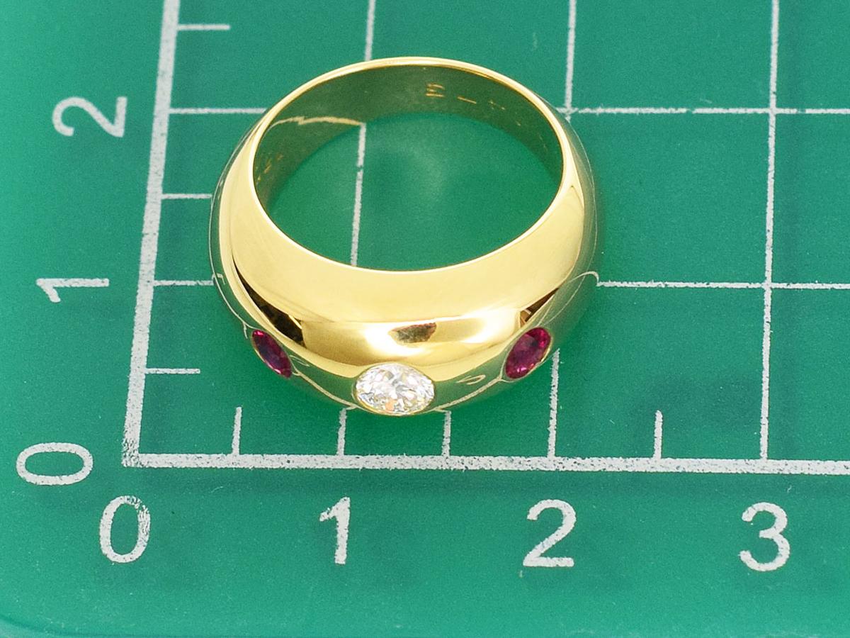 Cartier Daphne Diamond Ruby 18 Karat Yellow Gold Ring 1