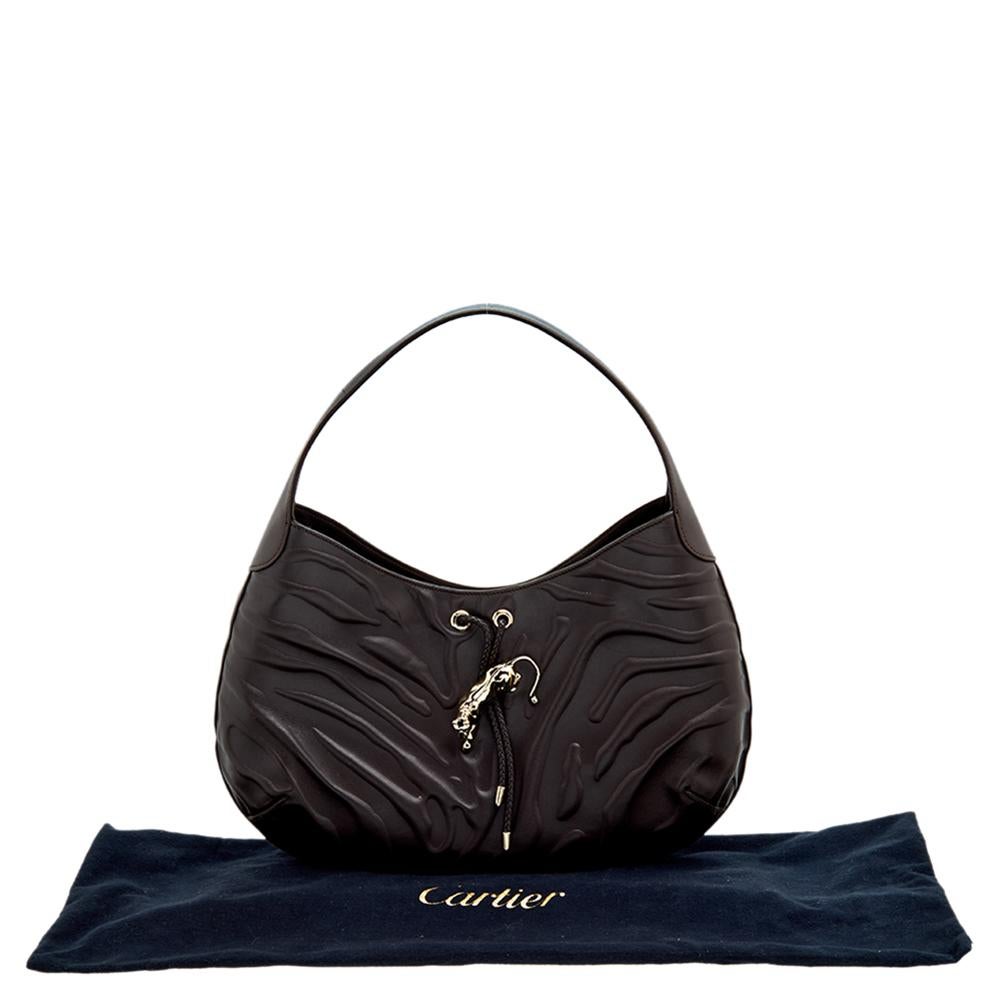 Cartier Dark Brown Leather Medium Panthere de Cartier Bag 6