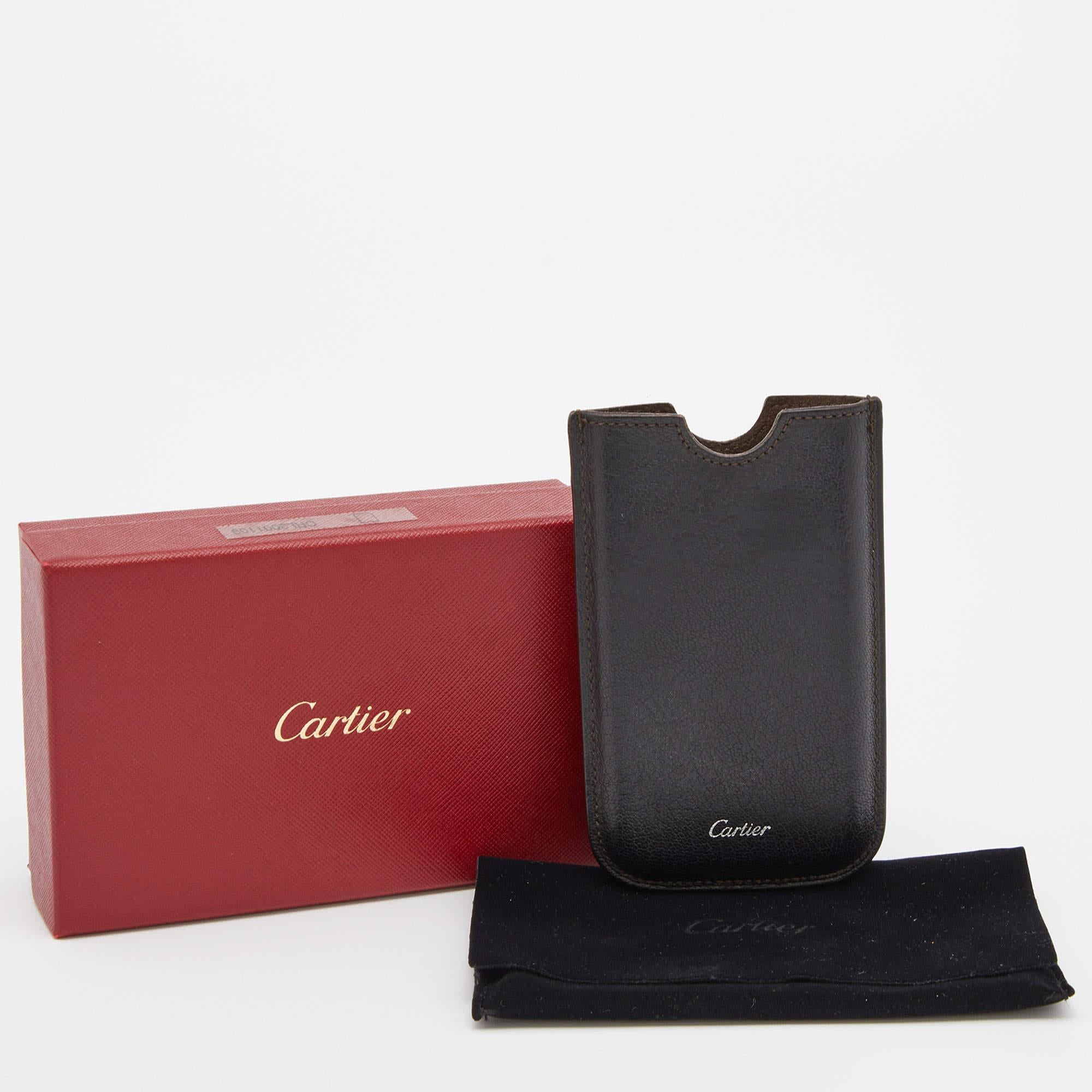 Etui de téléphone en cuir Brown foncé de Cartier 2