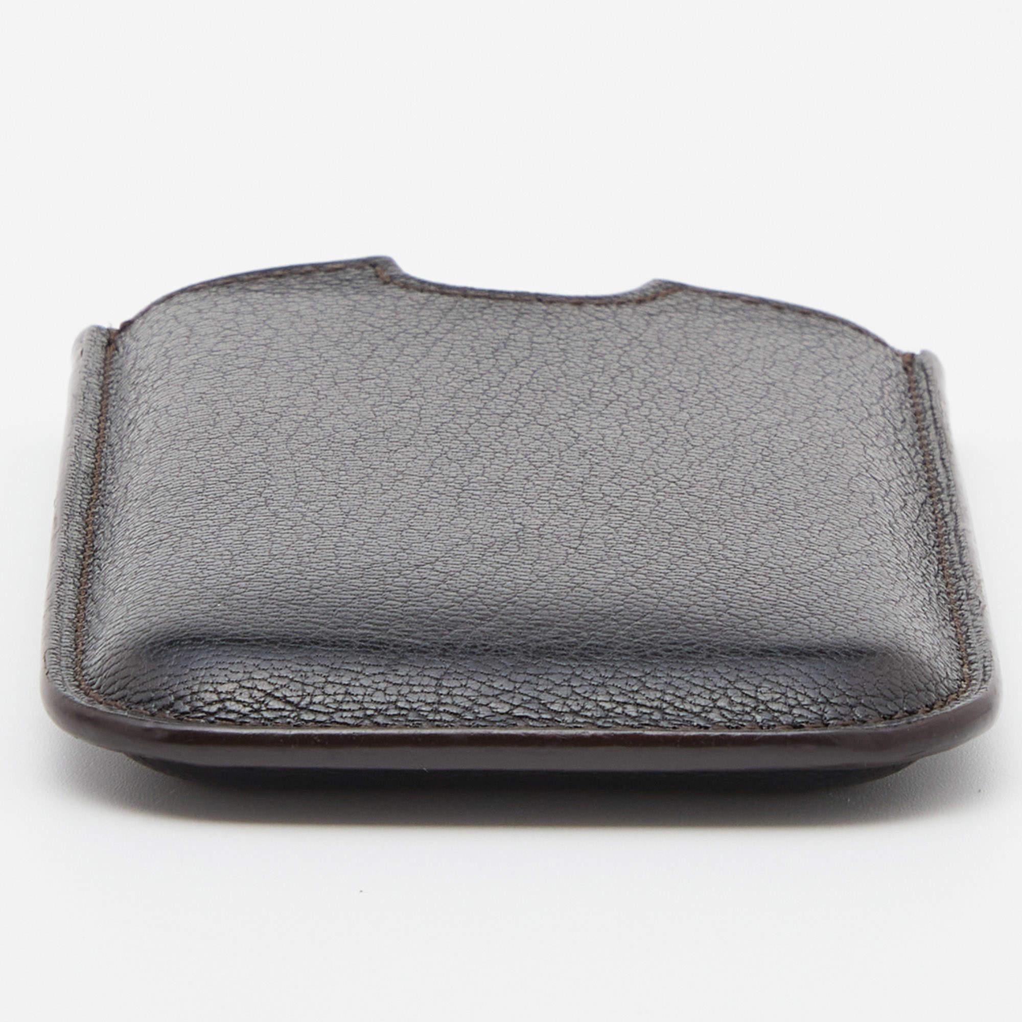 Etui de téléphone en cuir Brown foncé de Cartier 3