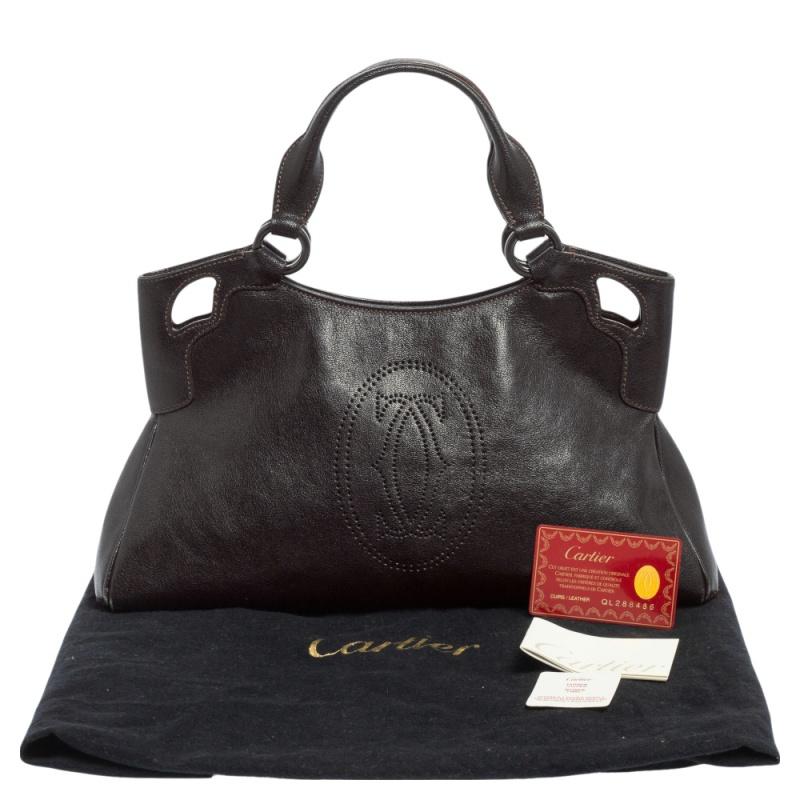 Cartier Dark Brown Leather Small Marcello de Cartier Bag 8