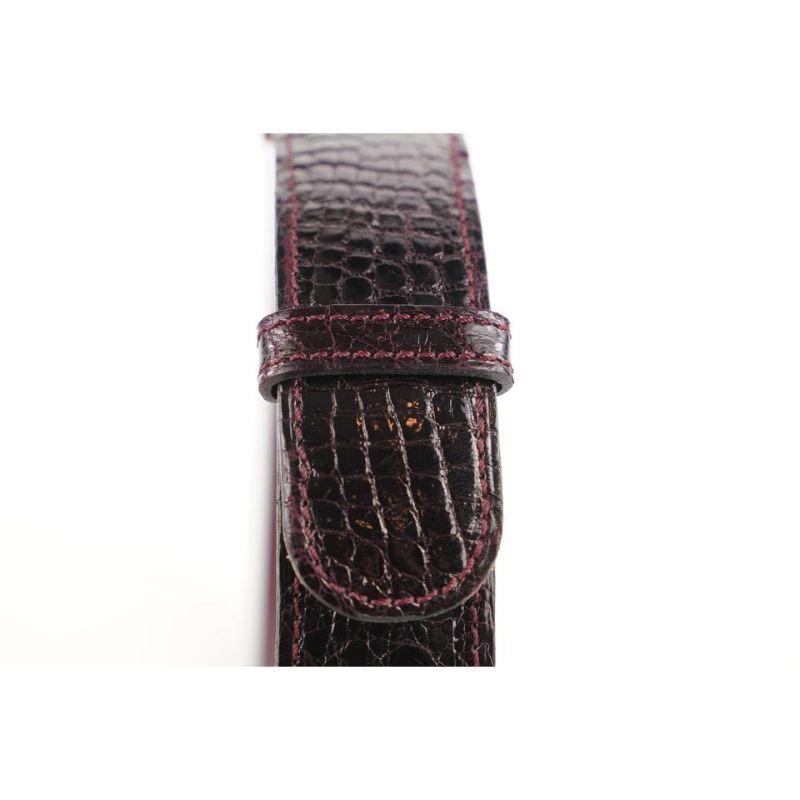 Cartier Dark Burgundy Bordeaux Crocodile Belt 318ct222 3