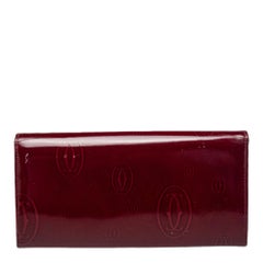 Cartier Dark Red Leather Happy Birthday Continental Wallet