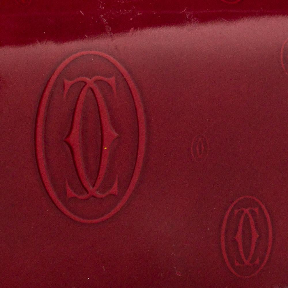 Cartier Dark Red Leather Happy Birthday Continental Wallet 2