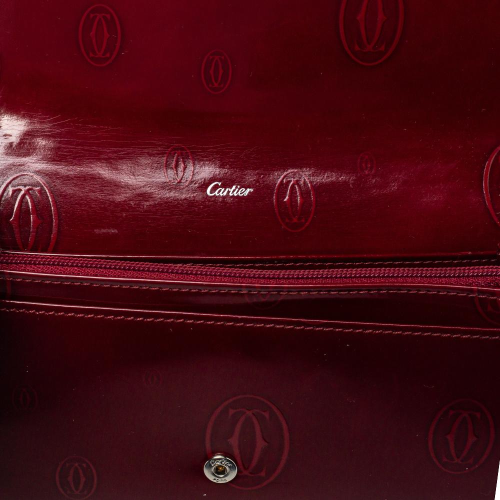 Cartier Dark Red Leather Happy Birthday Continental Wallet 3