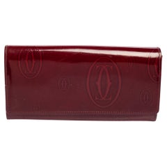 Cartier Dark Red Leather Happy Birthday Continental Wallet