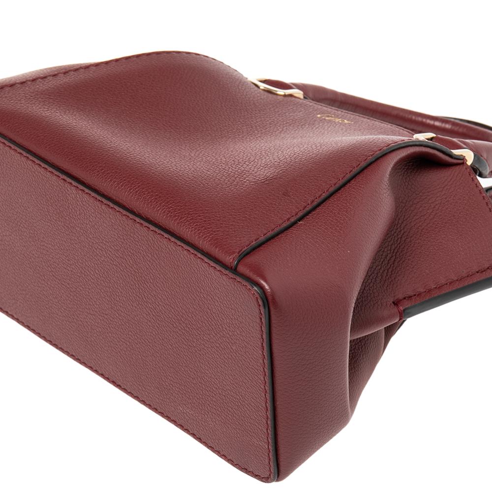 Cartier Dark Red Leather Mini C de Cartier Satchel 1