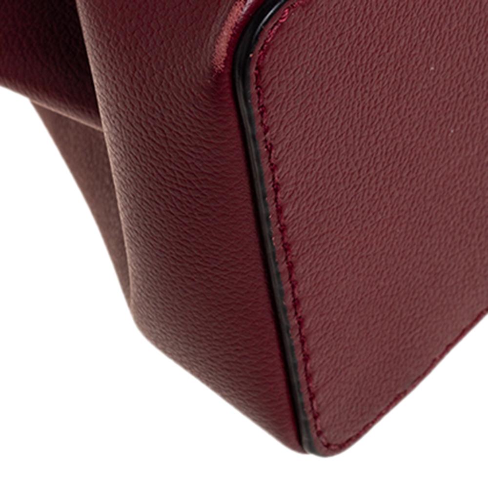 Cartier Dunkelrotes Leder Mini C de Cartier Tote Damen