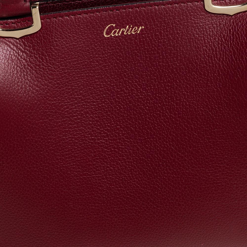 Cartier Dunkelrotes Leder Mini C de Cartier Tote 4