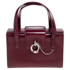 Cartier Dark Red Leather Panthere Box Bag