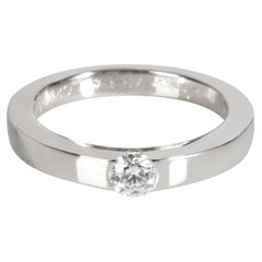 Cartier Date Diamond Solitaire Ring in 18K White Gold H-I VVS 0.21 CTW