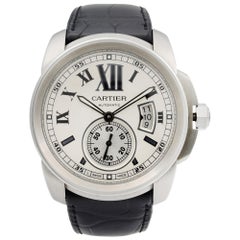 Cartier De Calibre Steel Silver Roman Dial Automatic Men's Watch W7100037
