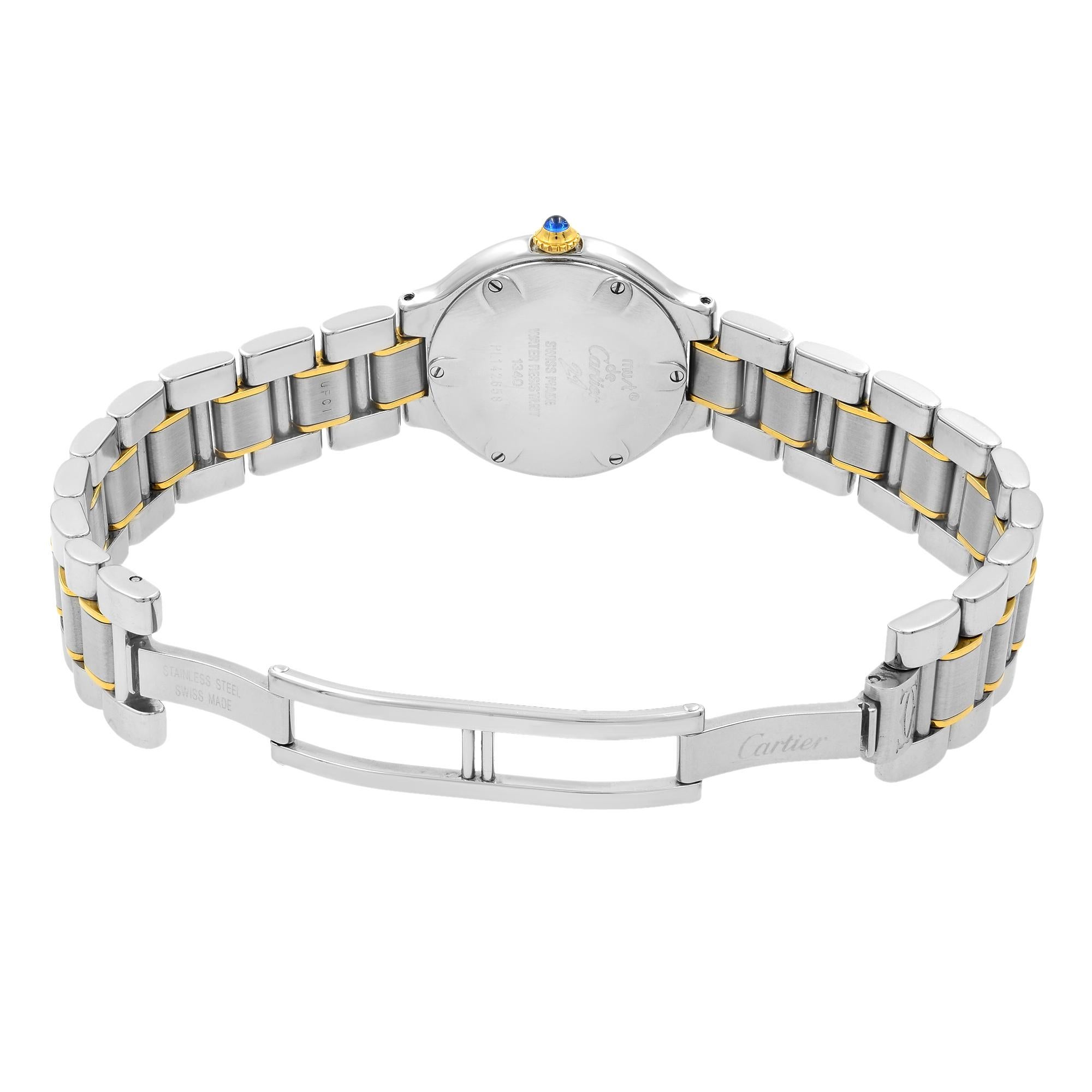 Cartier de Must 21 Acero Oro Plata Esfera Cuarzo Señoras W10073R6 1