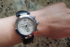 Cartier de Pasha Uhr Chronograph Edelstahl 2113 Automatik 38mm