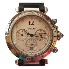 Cartier de Pasha Uhr Chronograph Edelstahl 2113 Automatik 38mm