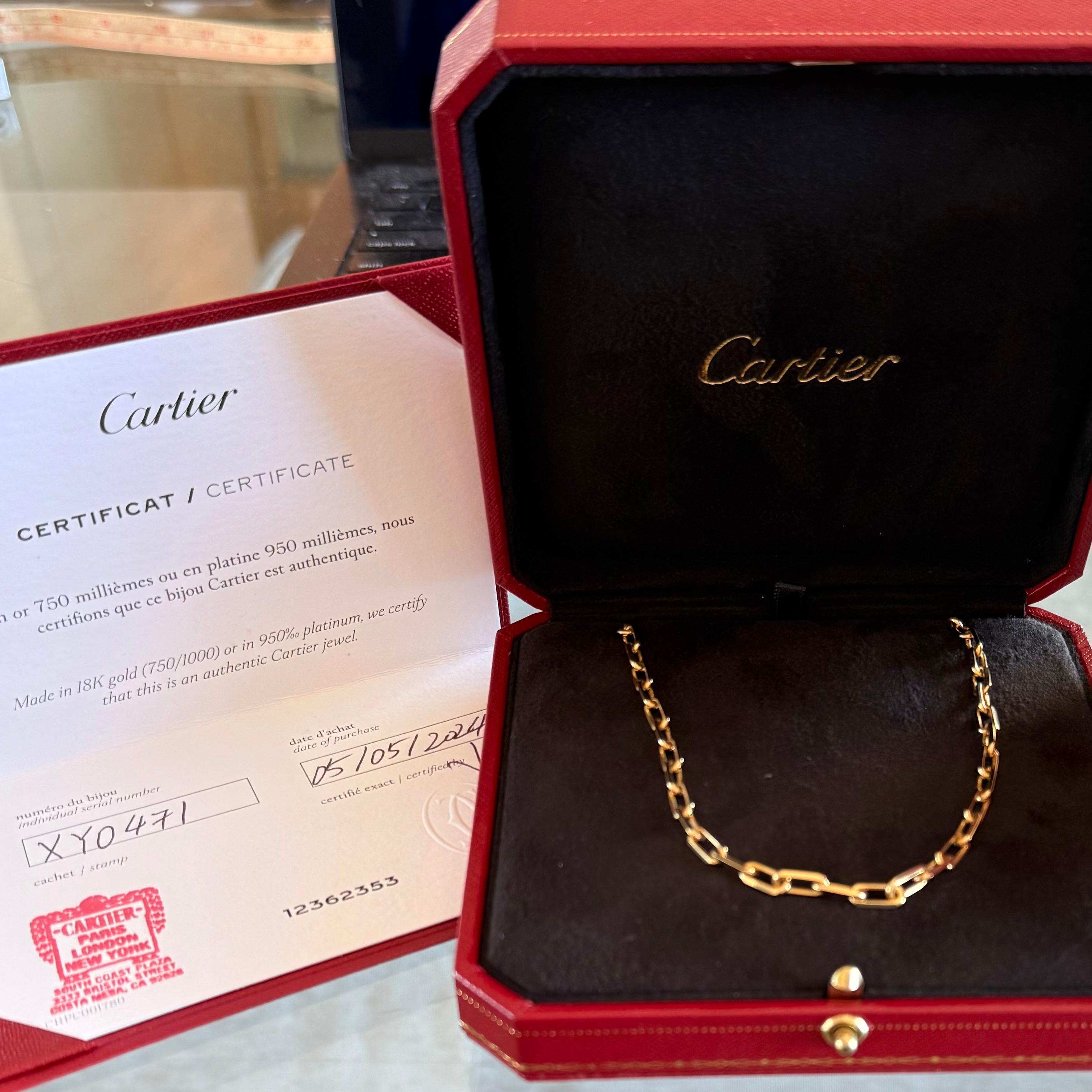 Cartier De Santos Kette Halskette aus 18 Karat Gelbgold 1