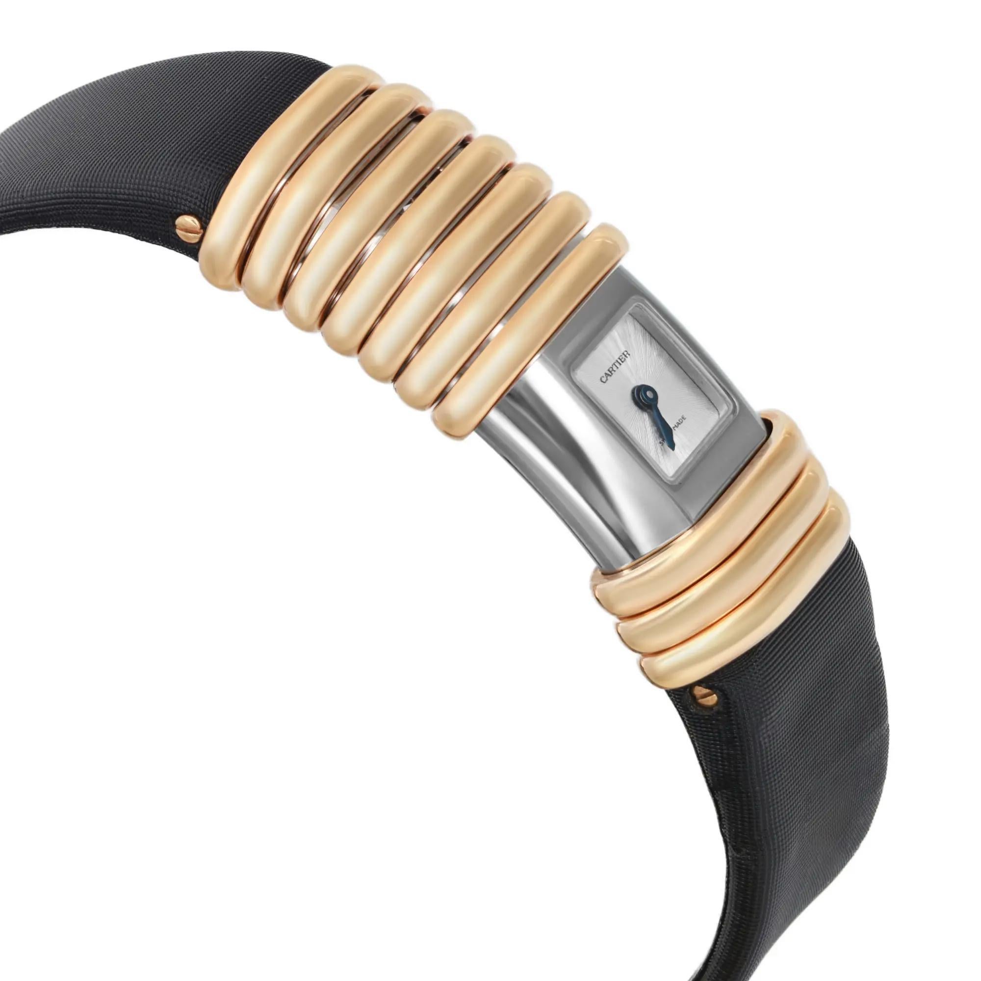 Cartier Declaration 16 X 31mm 18K Yellow Gold Diamond Titanium Ladies Watch 2611 For Sale 1