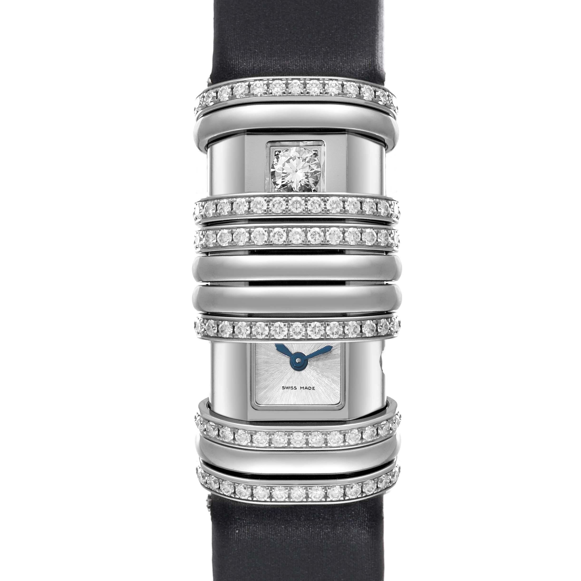 Cartier Declaration White Gold Titanium Diamond Ladies Watch WT000450 In Excellent Condition For Sale In Atlanta, GA