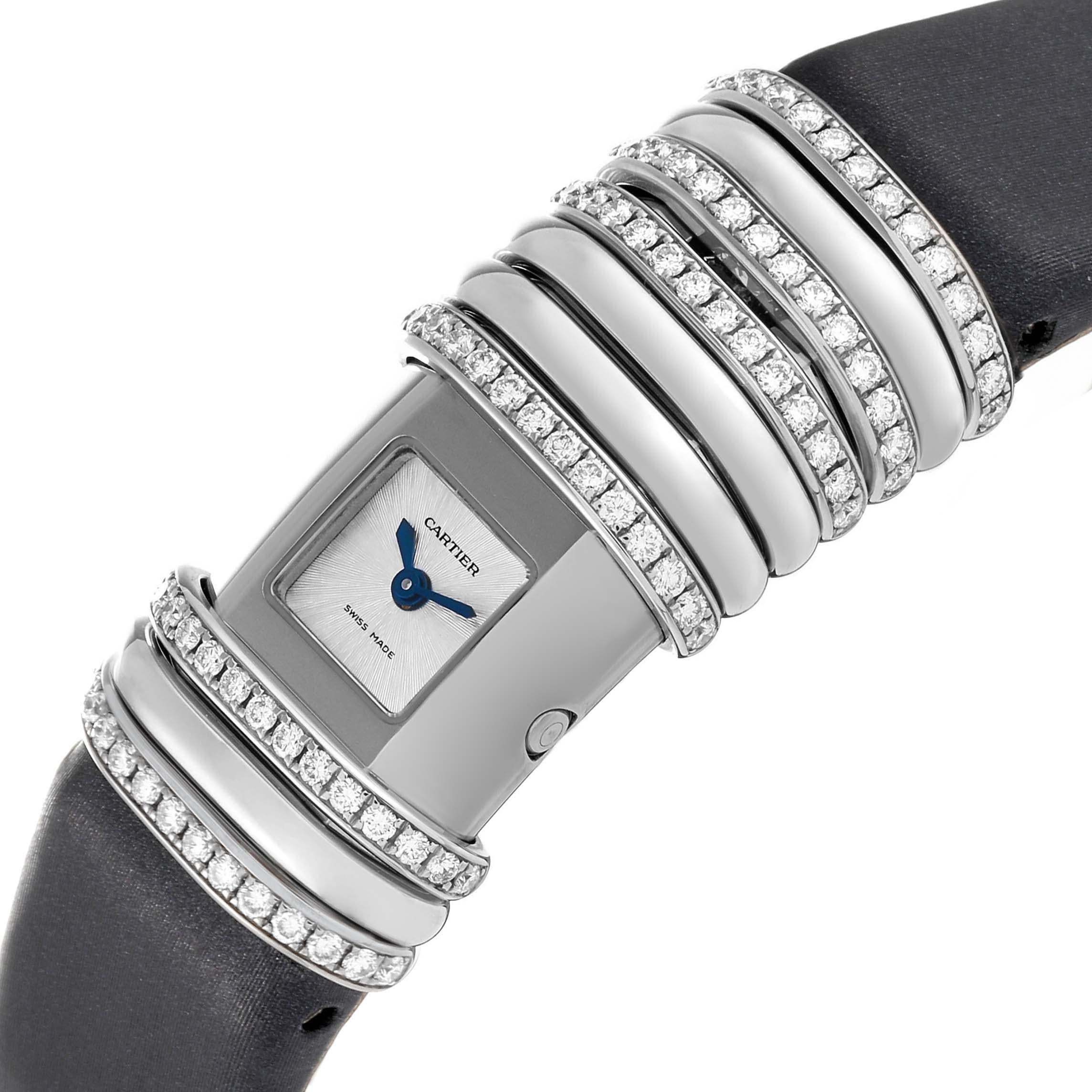 Cartier Declaration White Gold Titanium Diamond Ladies Watch WT000450 For Sale 1