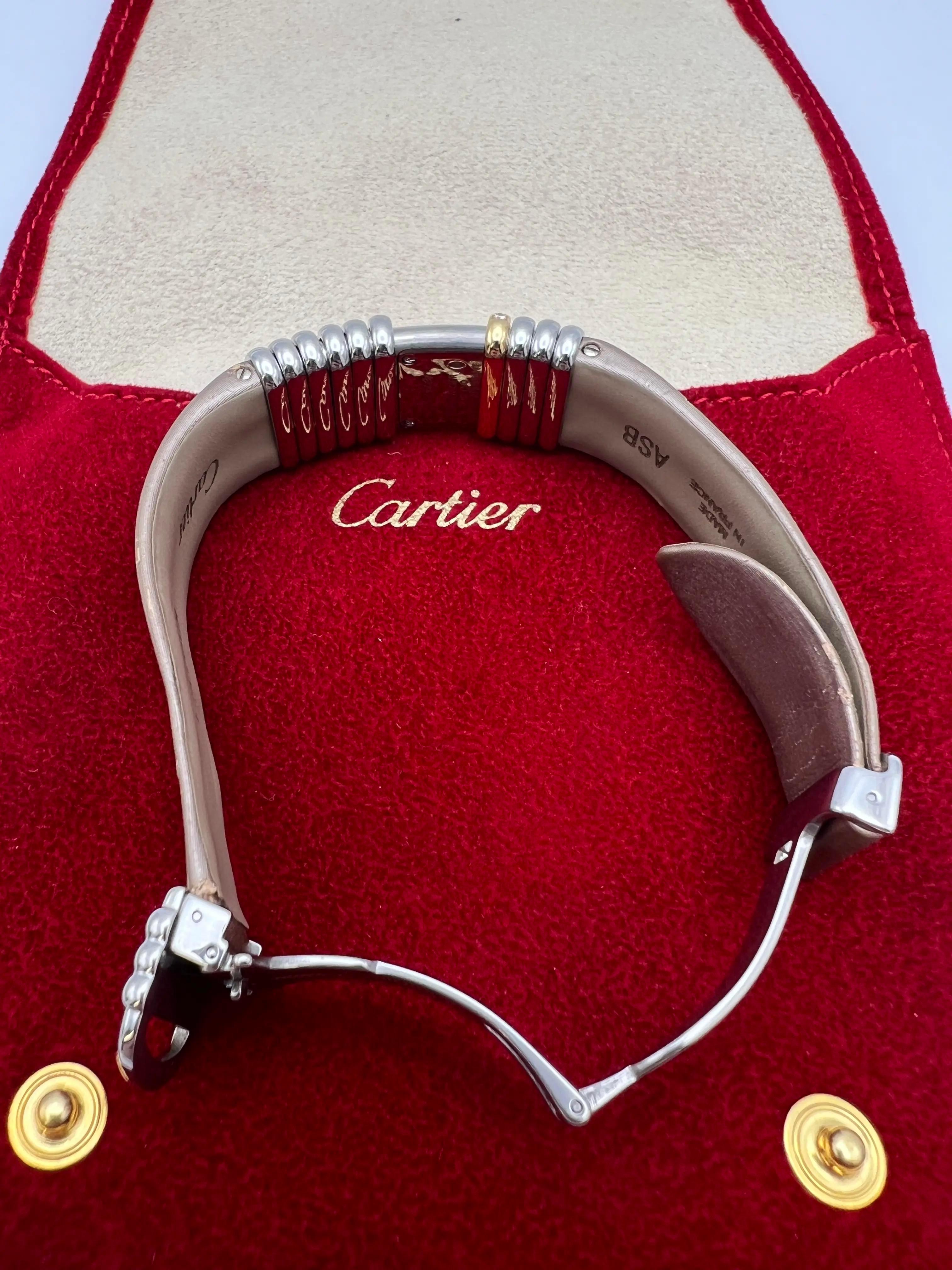 Cartier Declaration WT000830 18K Rose & Titanium Leather Quartz Silver Dial For Sale 5