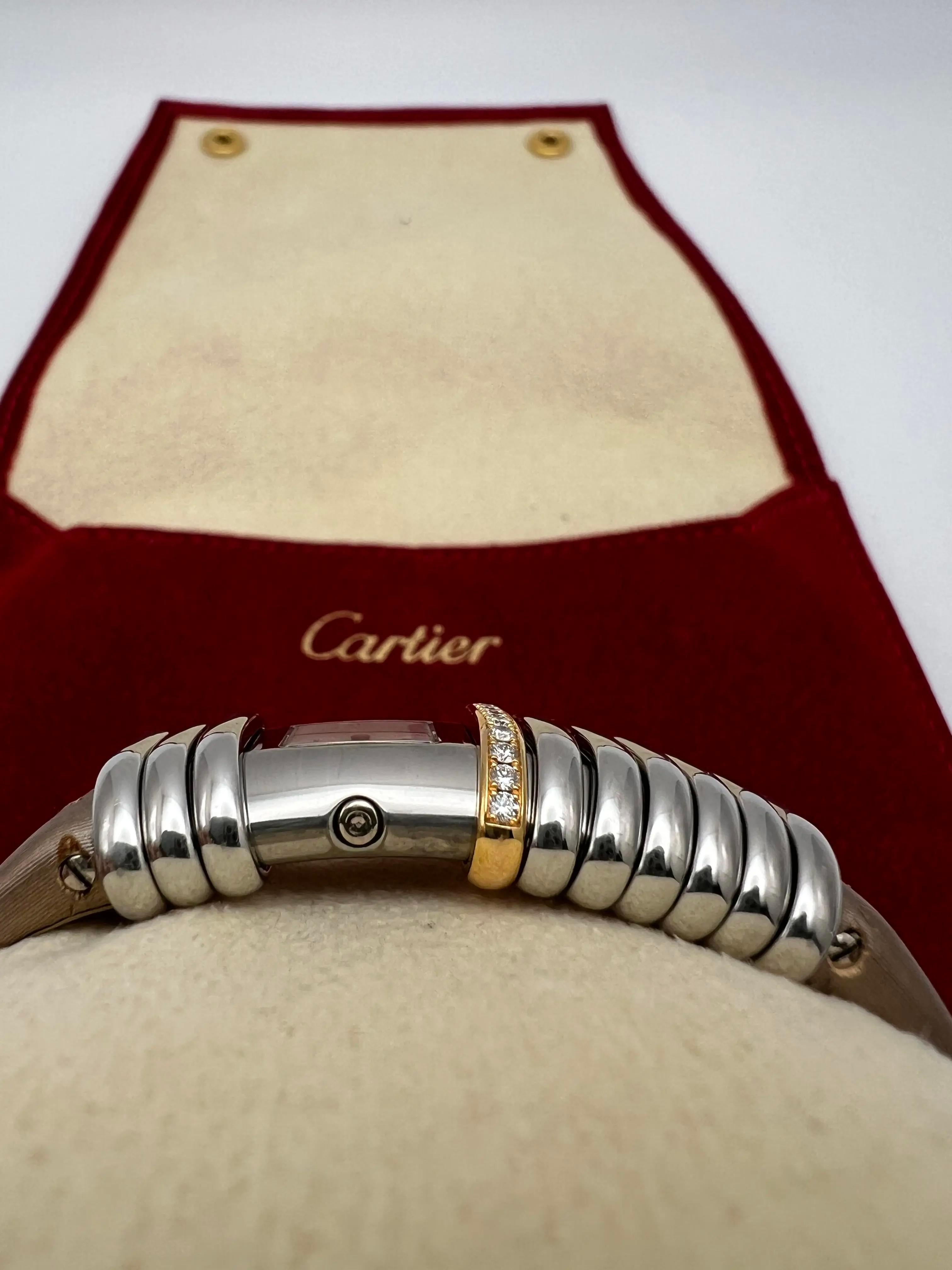 Cartier Declaration WT000830 18K Rose & Titanium Leather Quartz Silver Dial For Sale 3