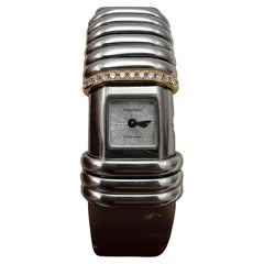 Cartier Declaration WT000830 18K Rose & Titanium Leather Quartz Silver Dial