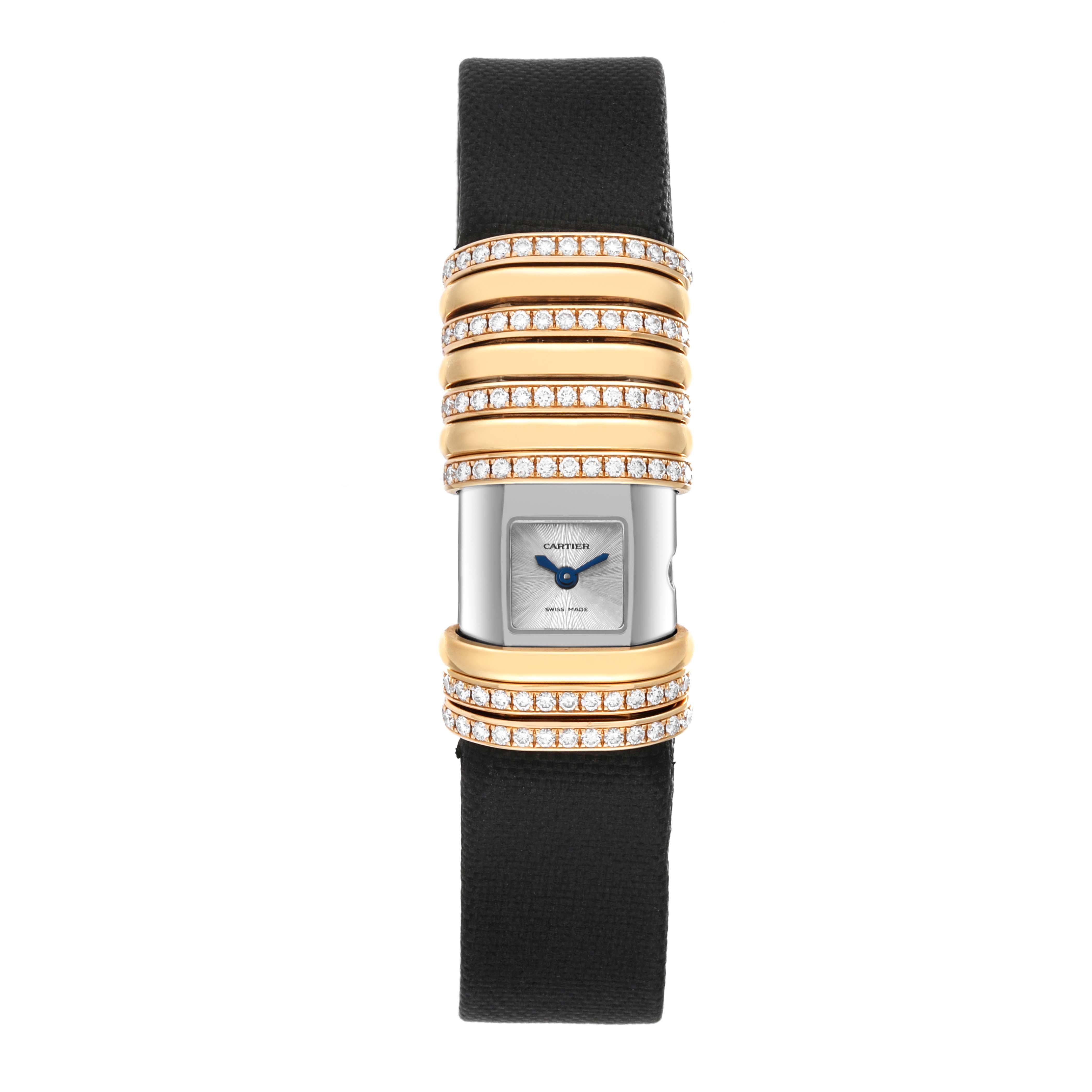 Cartier Declaration Yellow Gold Titanium Diamond Ladies Watch WT000150 For Sale 1