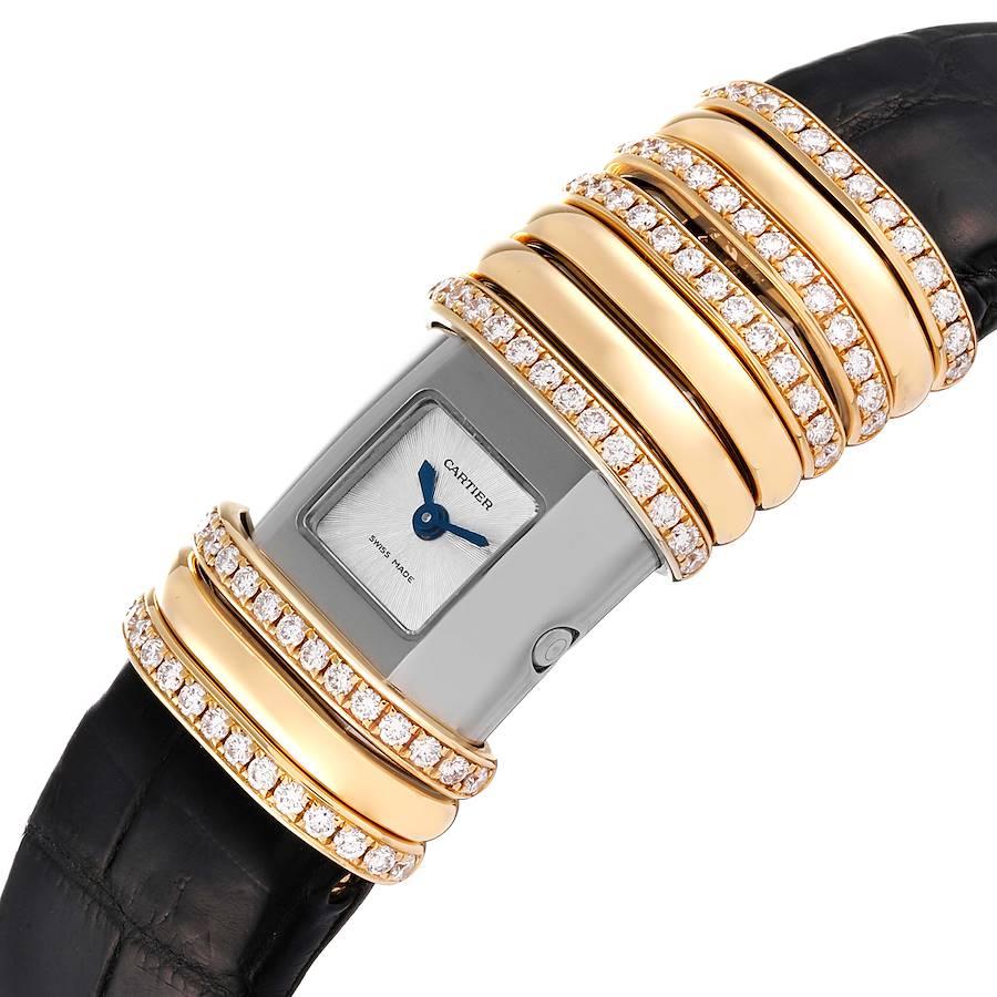 Women's Cartier Declaration Yellow Gold Titanium Diamond Ladies Watch WT000150