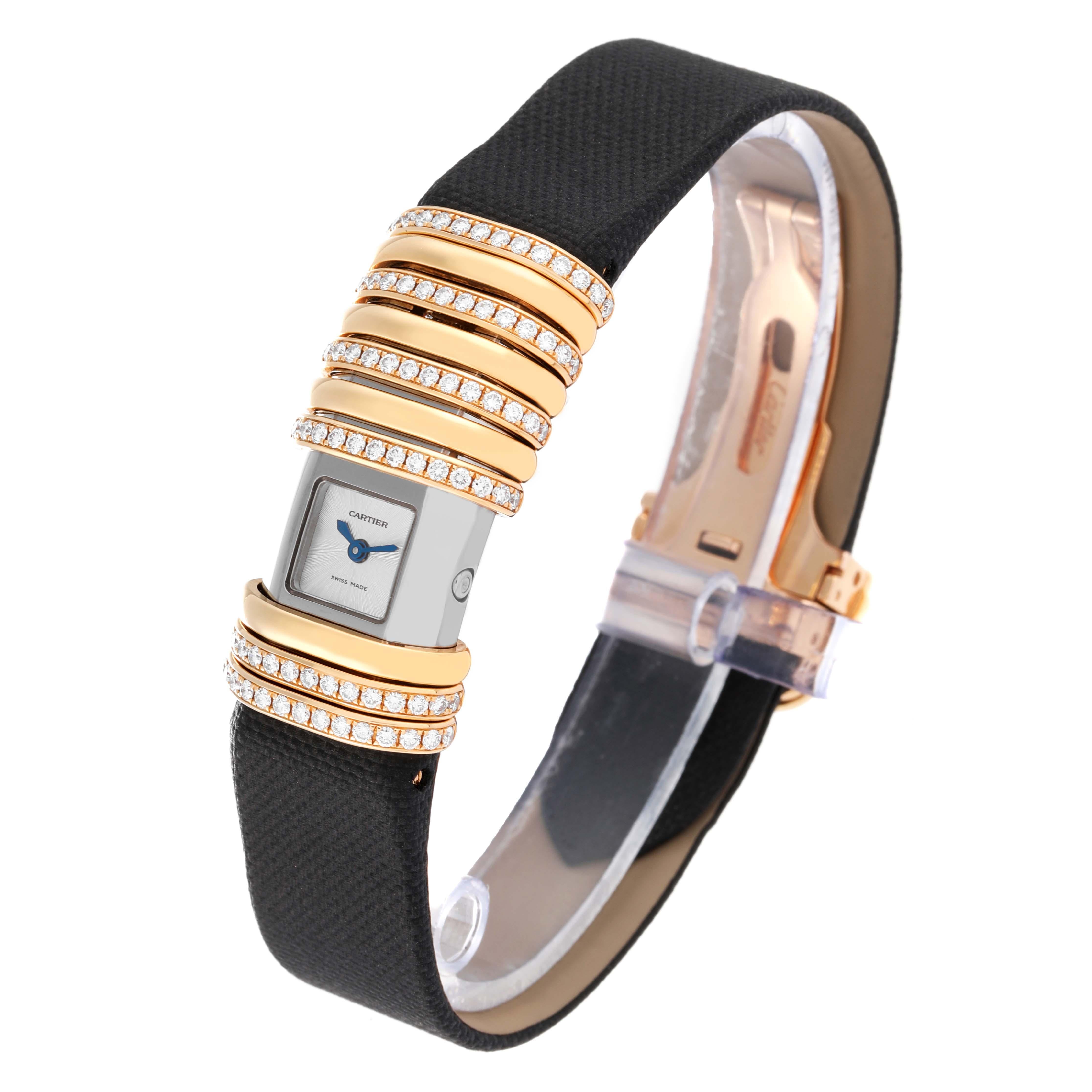 Cartier Declaration Yellow Gold Titanium Diamond Ladies Watch WT000150 For Sale 3