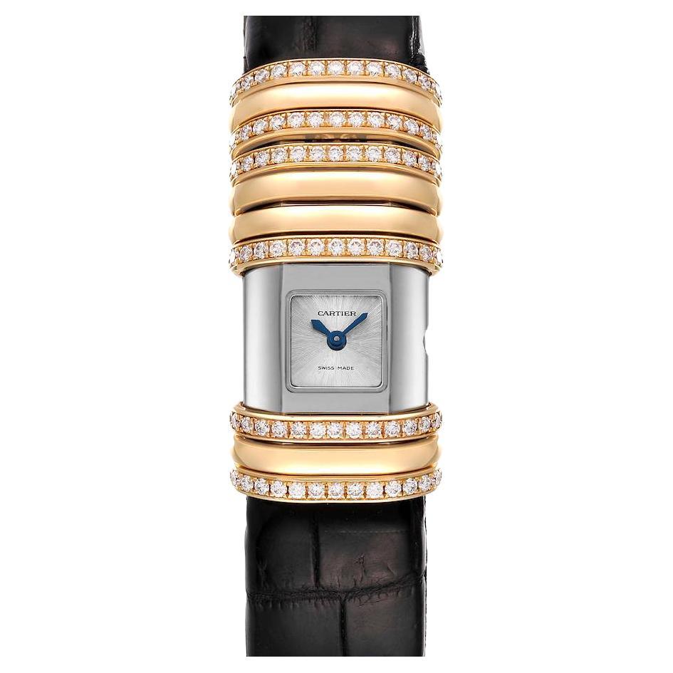 Cartier Declaration Yellow Gold Titanium Diamond Ladies Watch WT000150